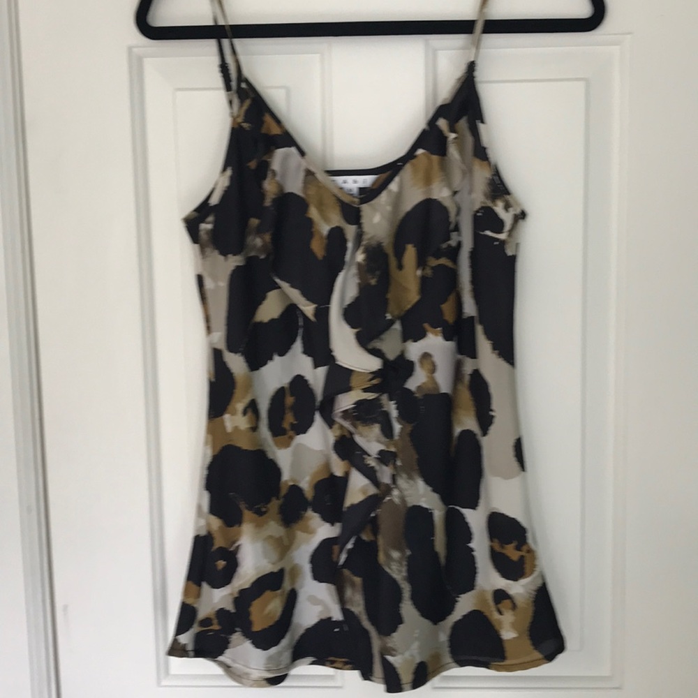 Spaghetti strap ruffle front top